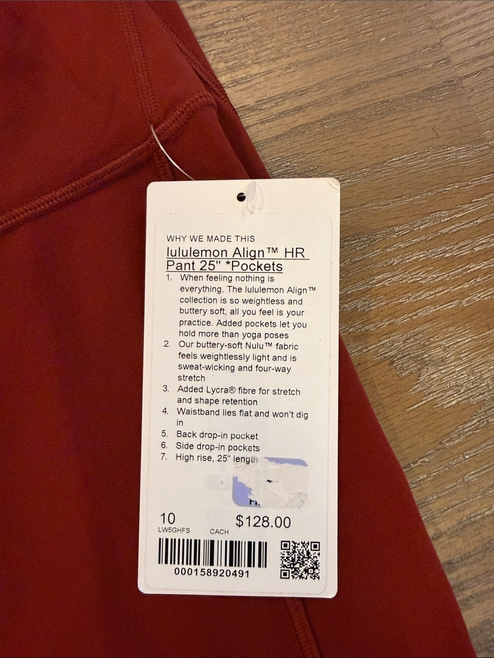 Lululemon Aligned Rust Red High-Rise leggings - Picture 4 of 6